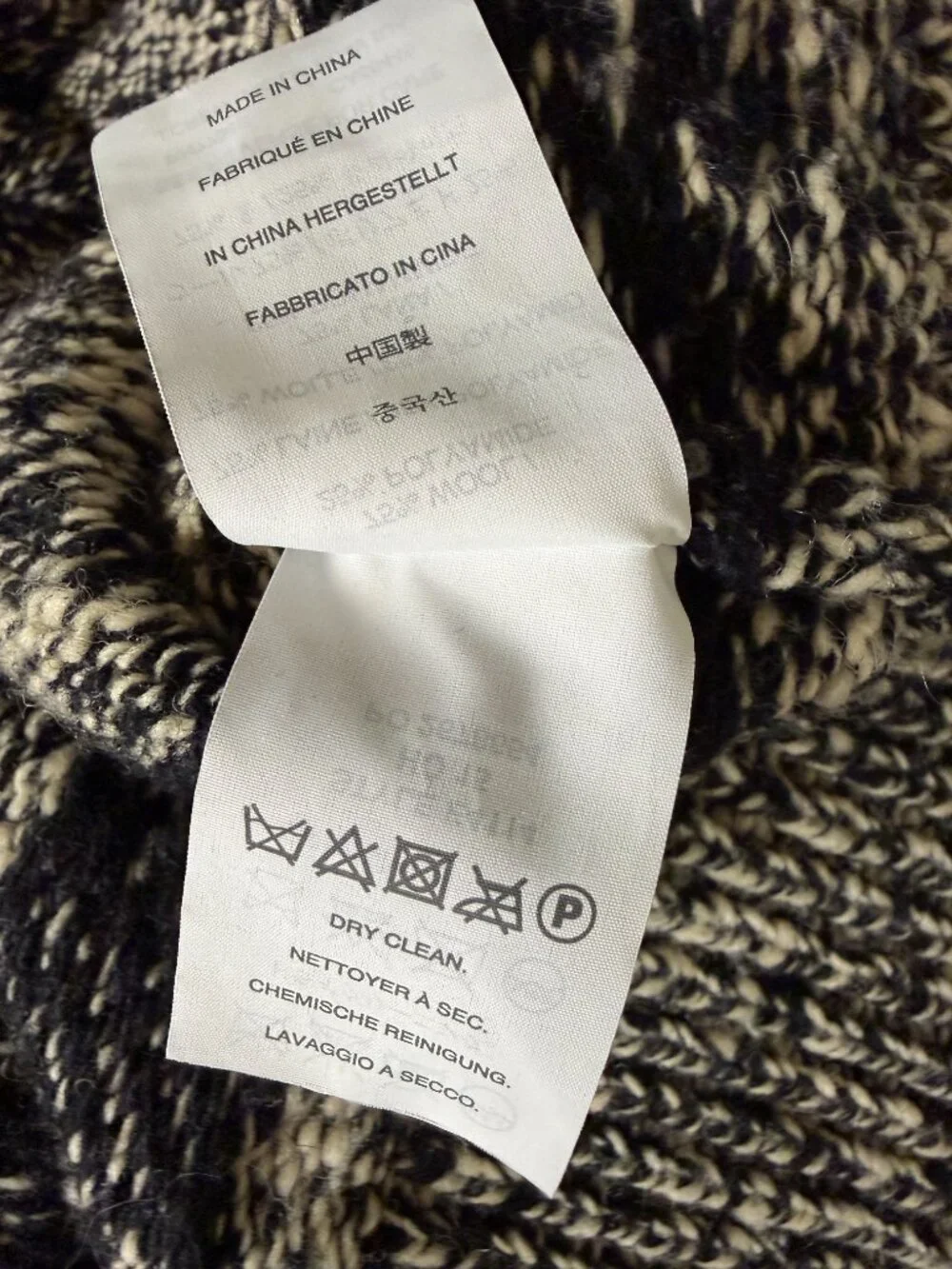 J Crew Wool Blend Crewneck Sweater Geometric Mens Gray Black M